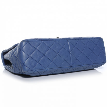 Chanel Washed Caviar Jumbo Double Flap Blue 4 of 7