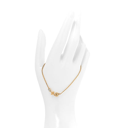 Louis Vuitton Metal Crystal Petit Louis Bracelet Gold 2 of 5