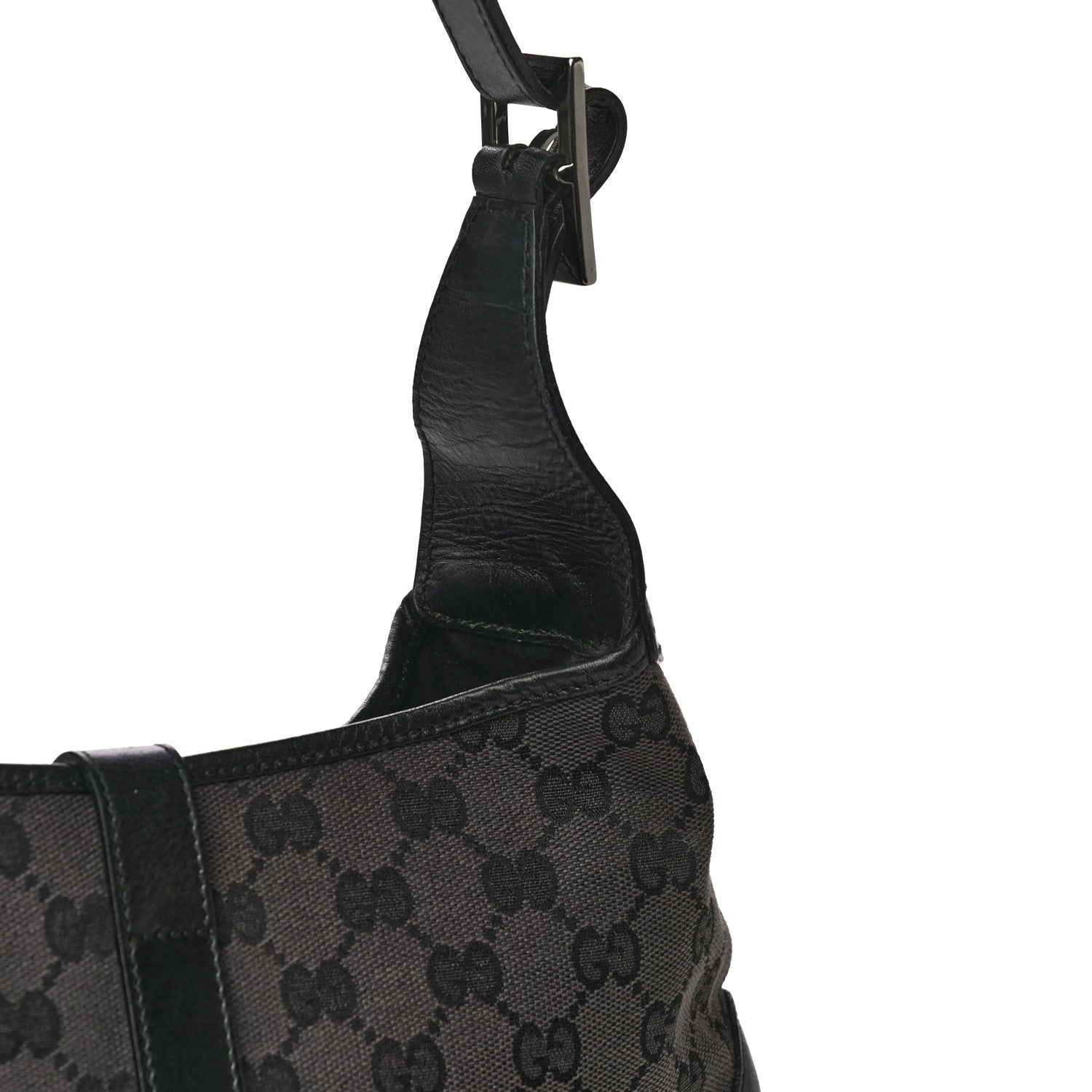 Gucci Monogram Small Jackie O Hobo Black 14 of 24