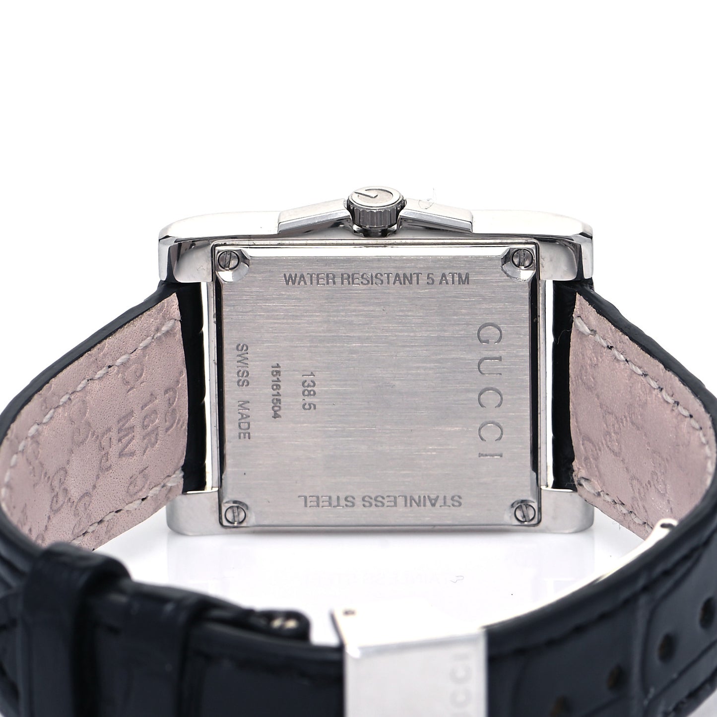 Stainless Steel Calfskin Diamond 26mm G-Timeless Rectangle Quartz Watch Black