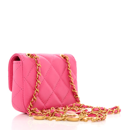 Chanel Lambskin Enamel Quilted Mini Chain Belt Bag Pink 2 of 10