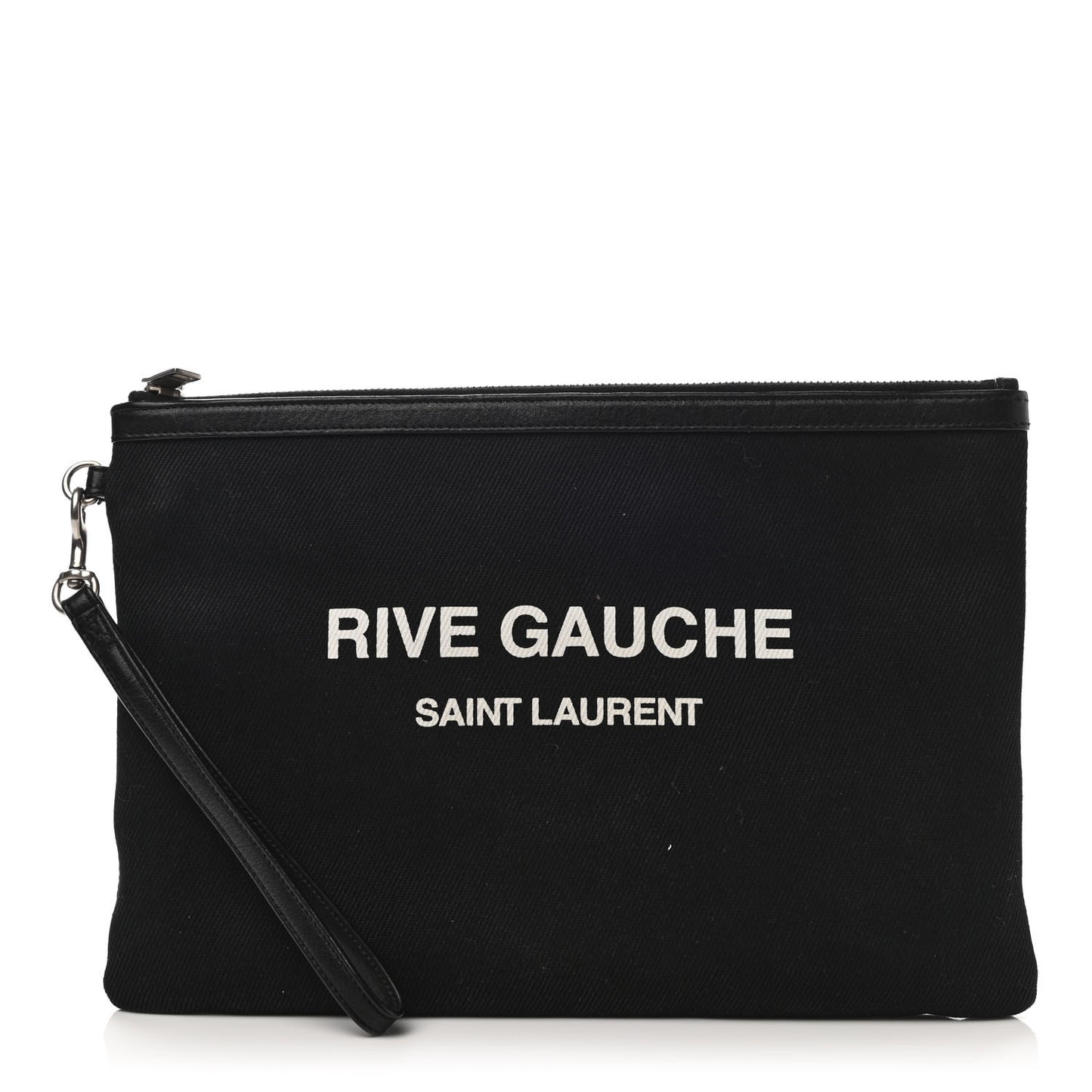 Linen Canvas Rive Gouche Zipped Pouch Black