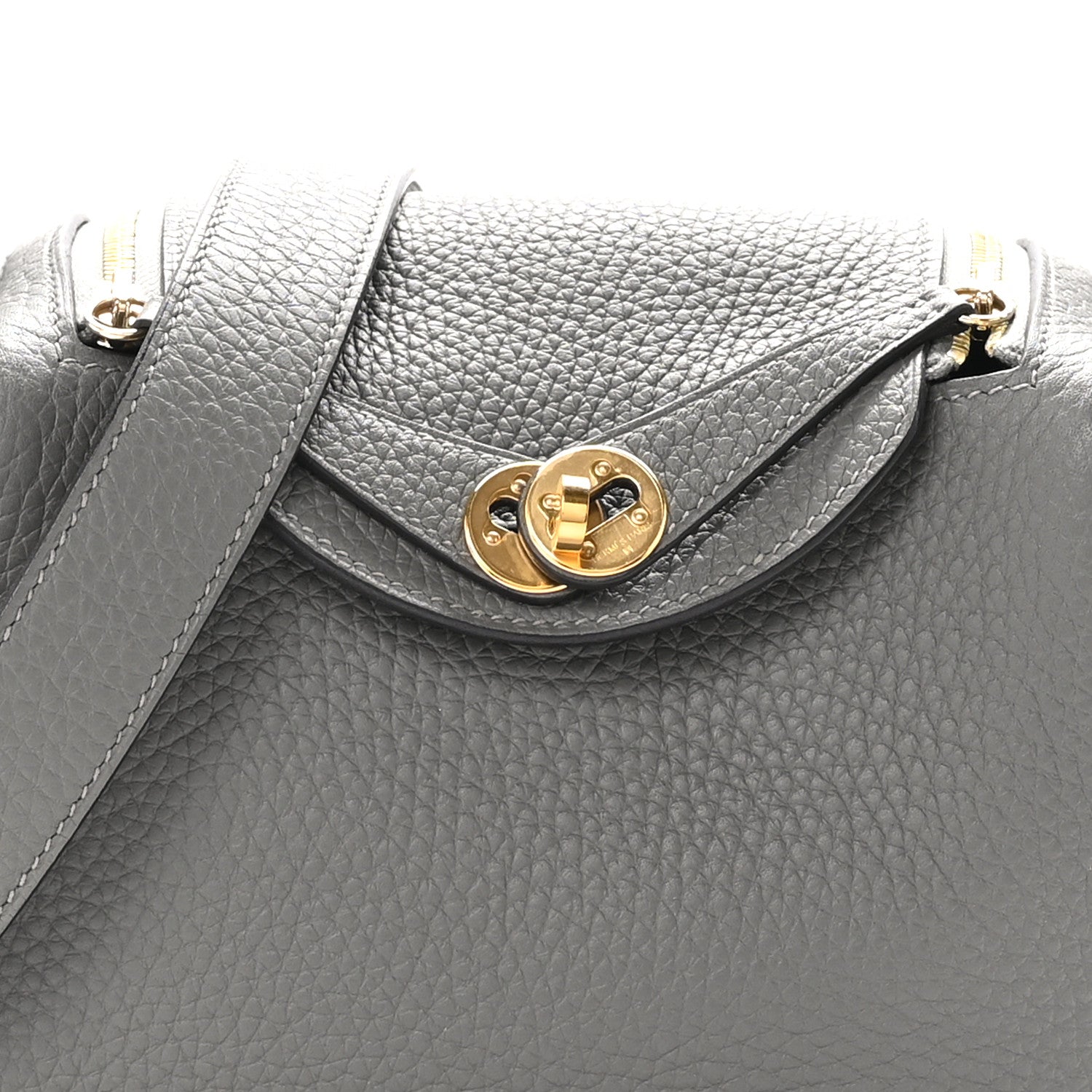 Hermes Taurillon Clemence Mini Lindy 20 Gris Meyer 1553270