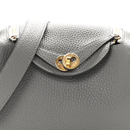 Hermes Taurillon Clemence Mini Lindy 20 Gris Meyer 7 of 10