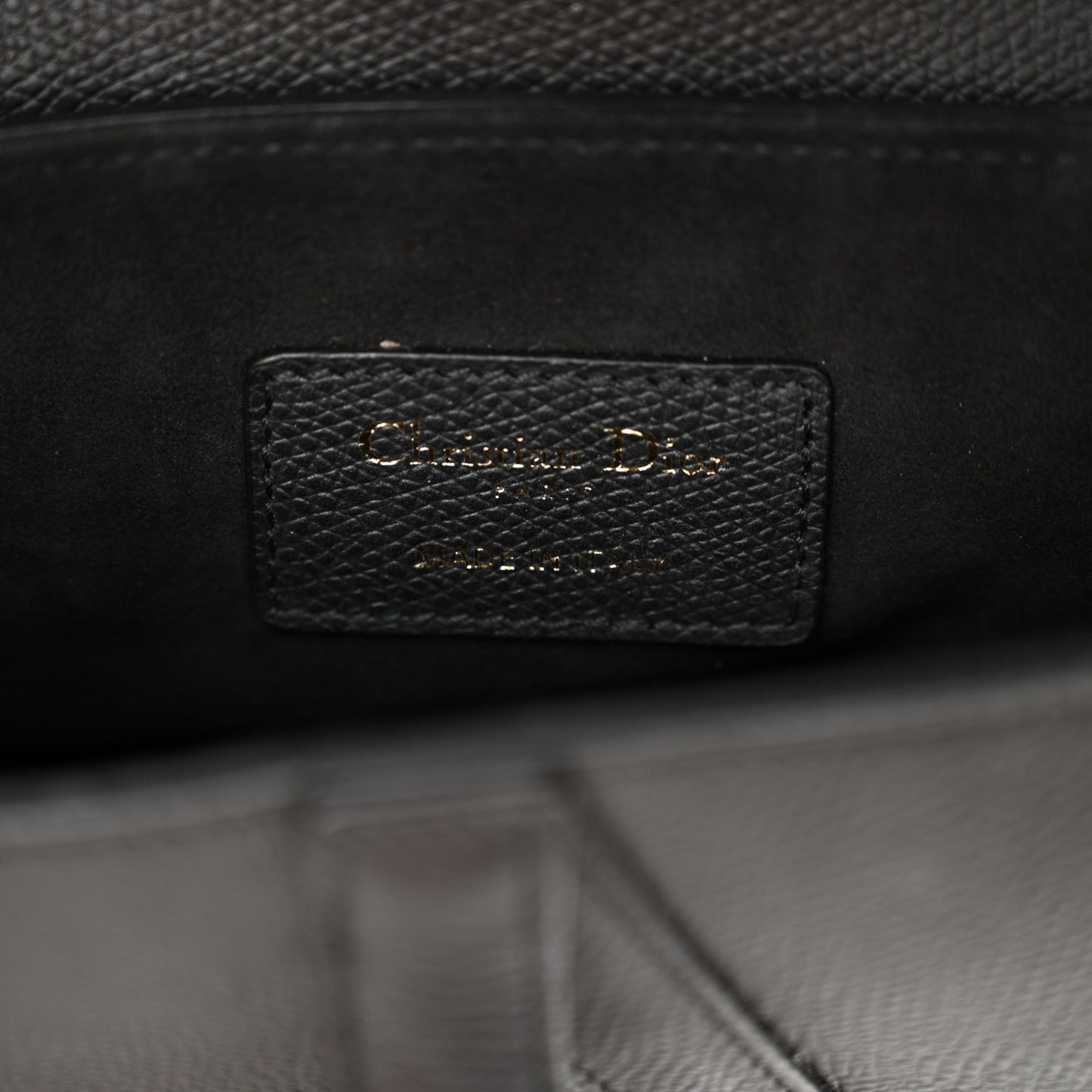 Grained Calfskin Mini Saddle Bag Black