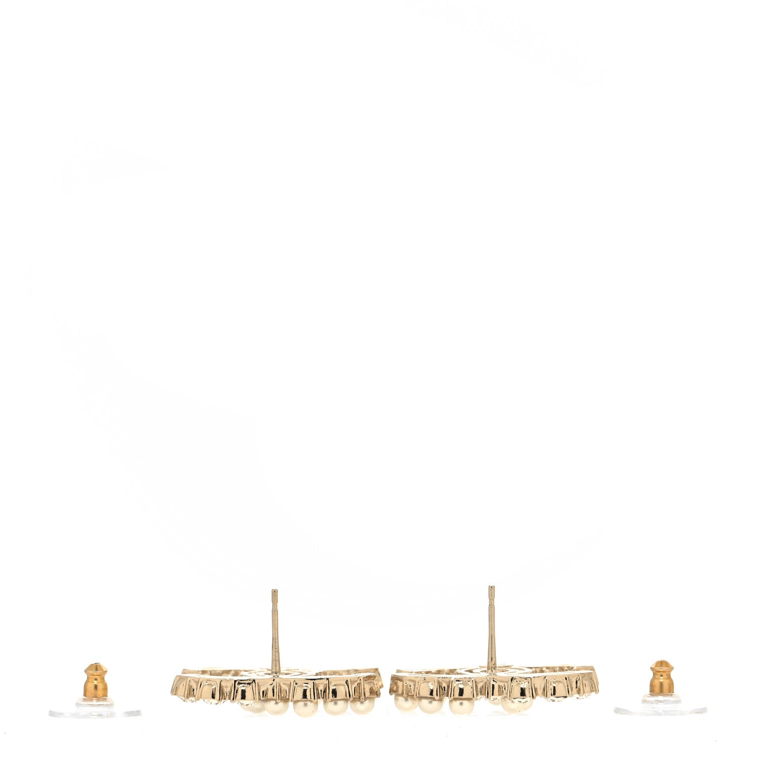 Chanel Crystal Pearl CC Dazzling Domino Earrings Gold 3 of 4