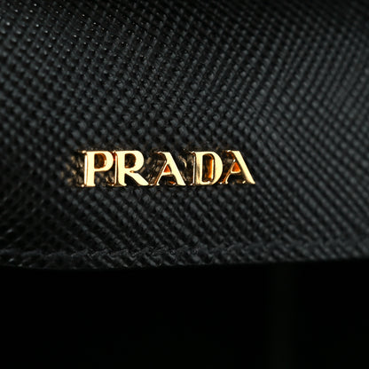 Prada Saffiano Cuir Mini Double Bag Black 7 of 11