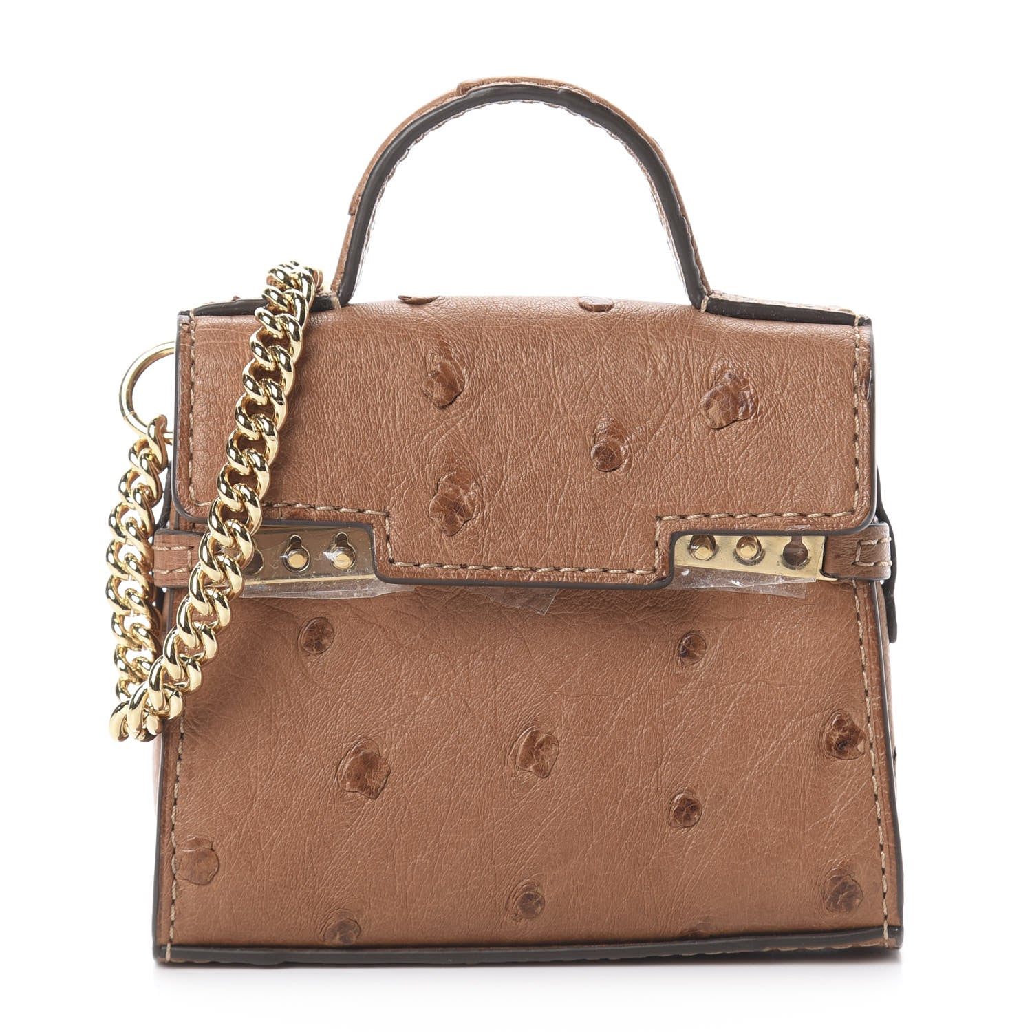Delvaux Ostrich Mini Tempete Bag Charm 1 of 10