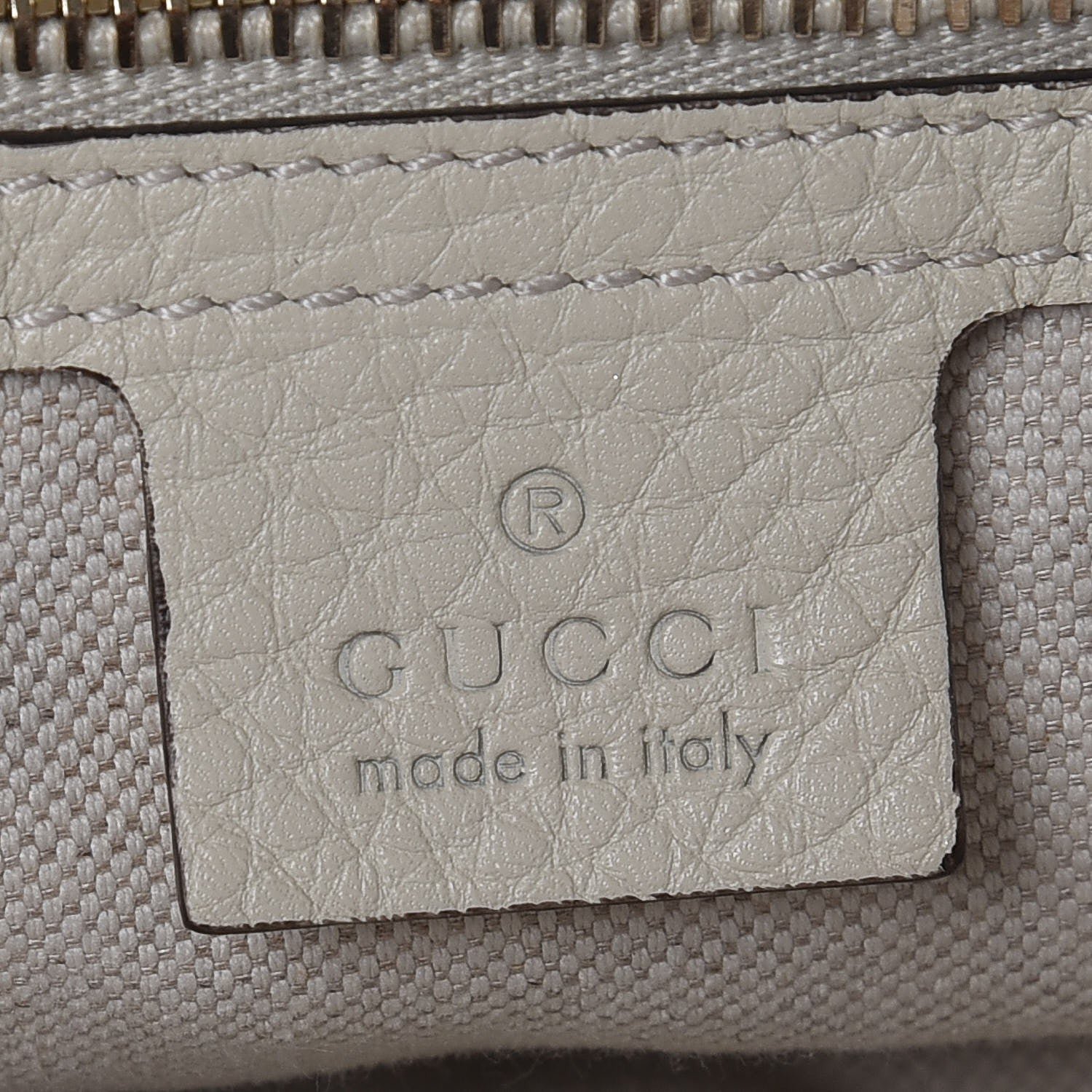 Gucci Pebbled Calfskin Medium Bamboo Shopper Tote Off White 9 of 10
