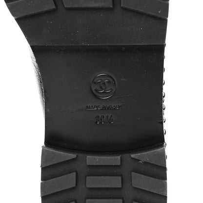 Chanel Crinkled Calfskin Velvet CC Chain Mocassin Loafers 39.5 Black 6 of 7