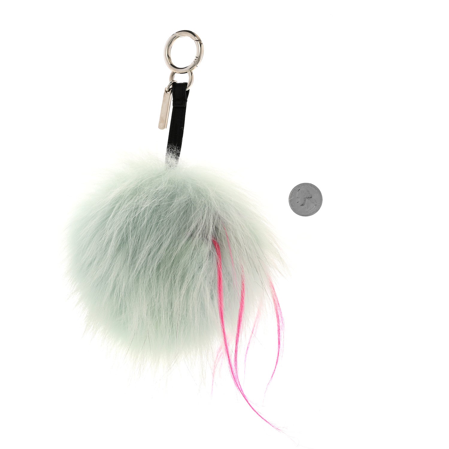 Fendi Fox Rabbit Goat Mink Fur Vitello Flamingo Bagood Monster Bag Bug Charm Light Blue 2 of 4