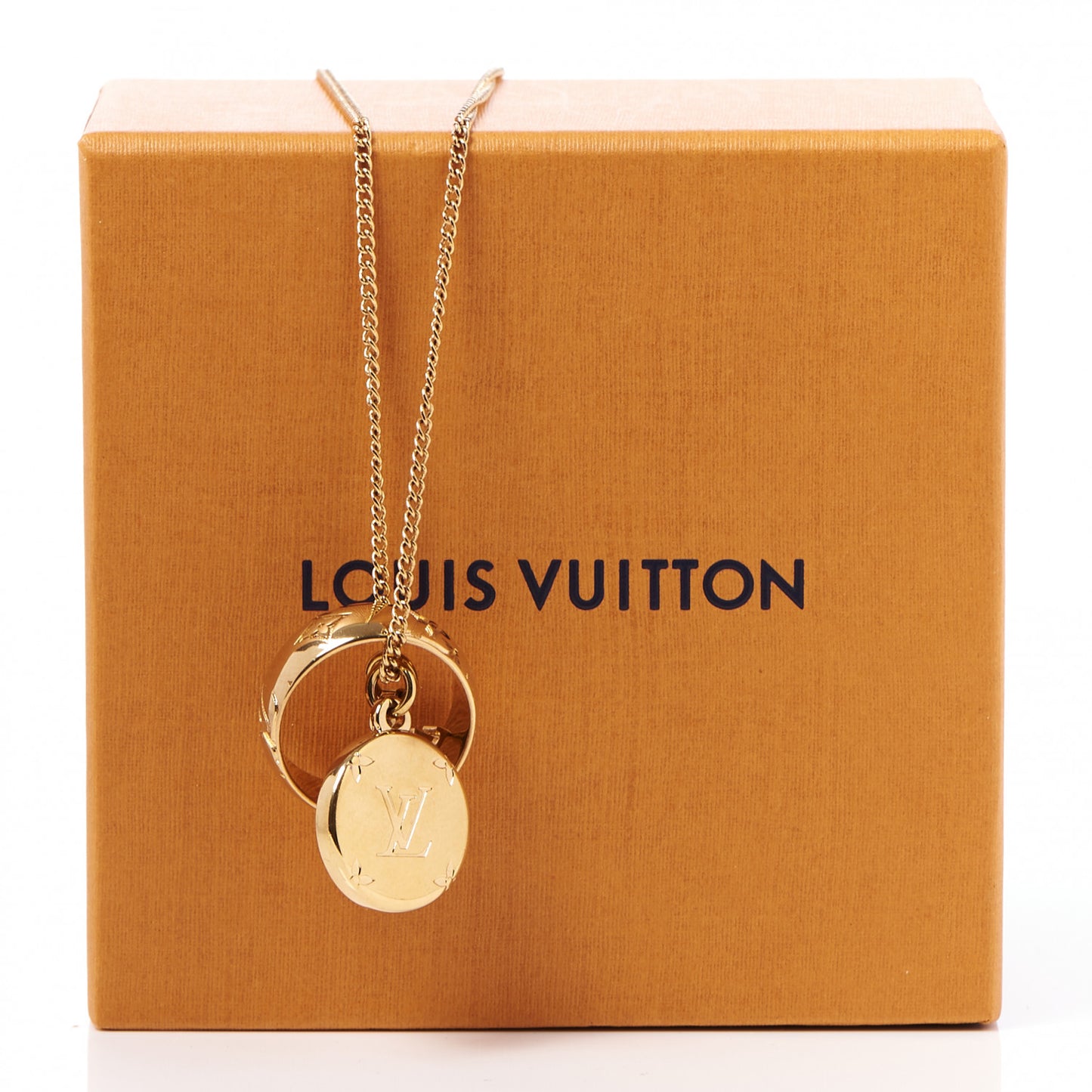 Monogram LV Charms Necklace Gold