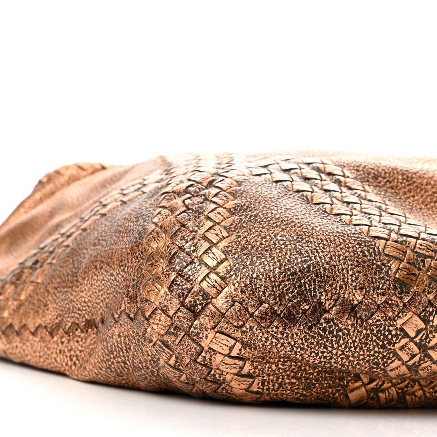 Metallic Cervo Deerskin Large Hobo Rame Ossidato