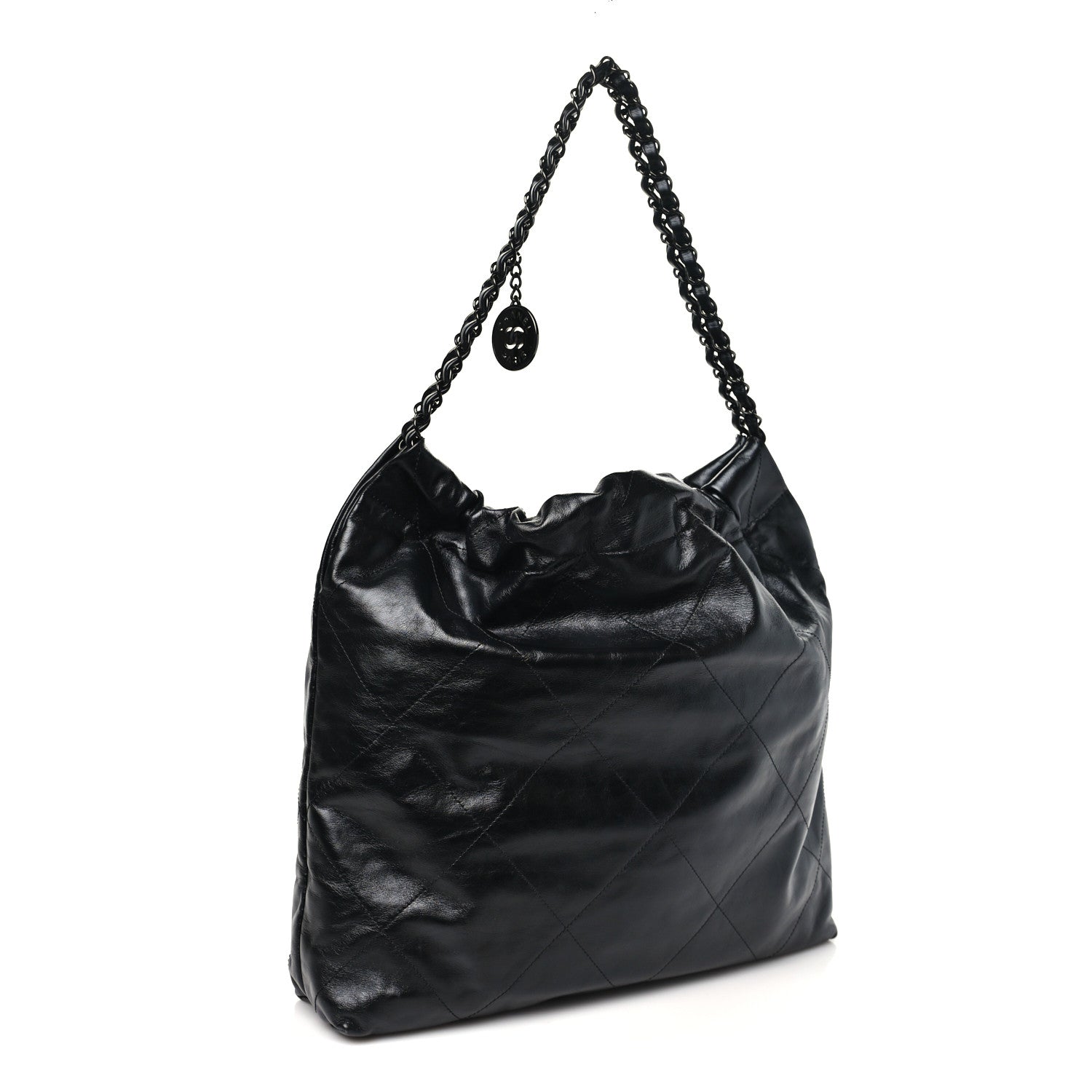 Chanel Shiny Calfskin Quilted Large Chanel 22 So Black 4 of 11