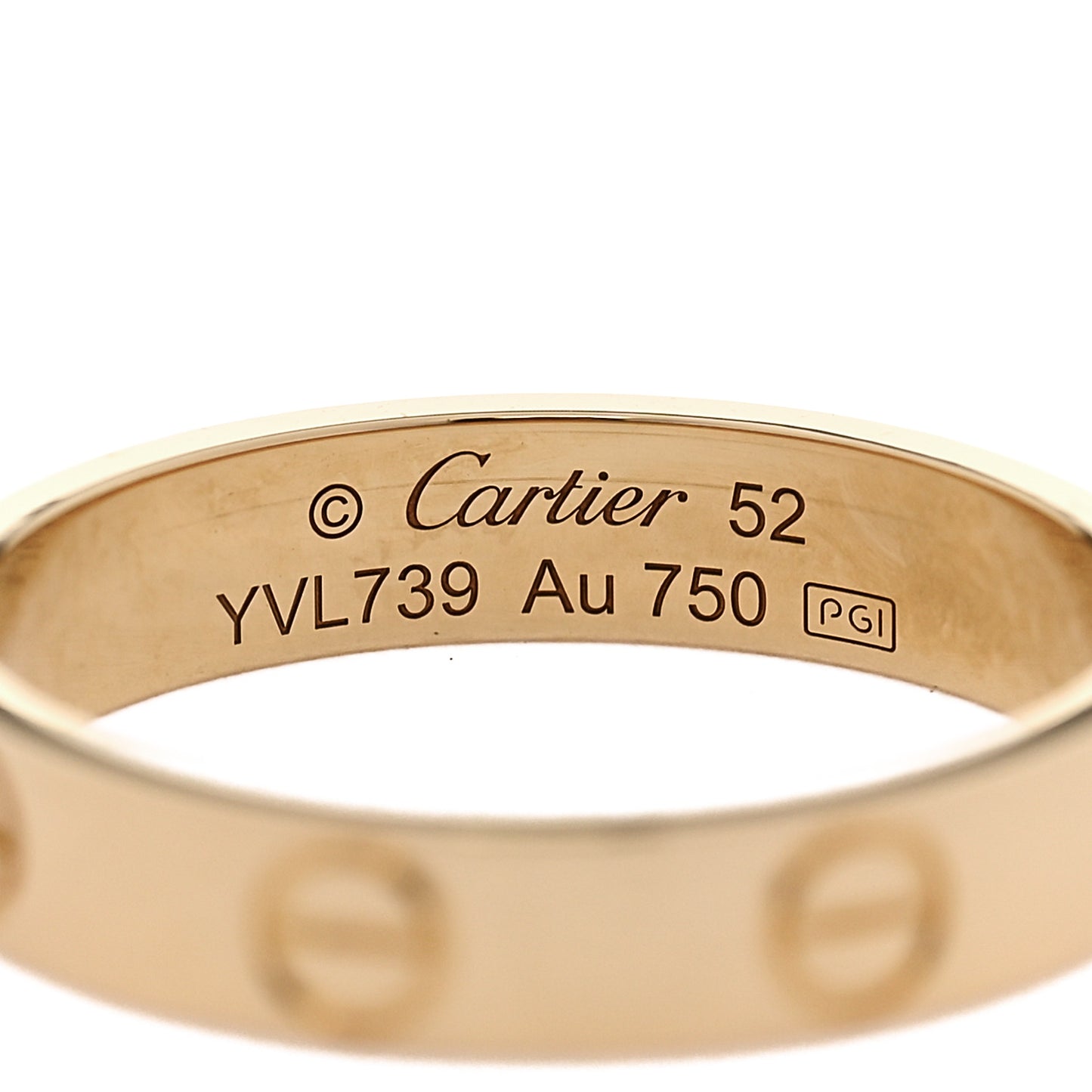 18K Yellow Gold 3.5mm LOVE Wedding Band Ring 52 6