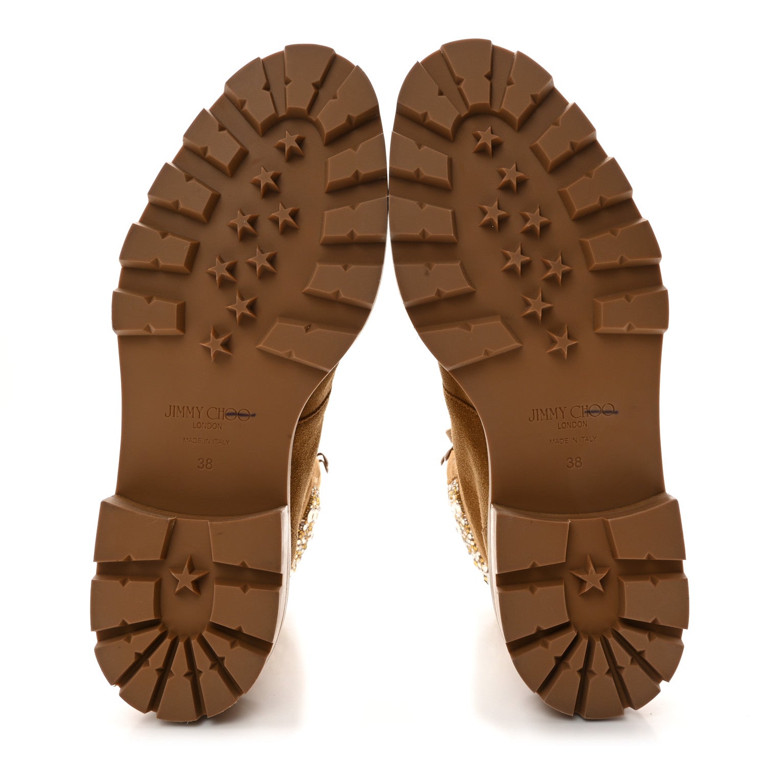 Jimmy Choo Suede Swarovski Crystal Womens Eshe Flat Boots 38 Camel 5 of 8