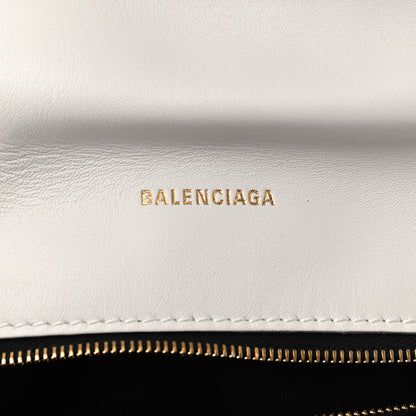 Balenciaga Nappa Calfskin Quilted Touch B Puffy Clutch White 6 of 9