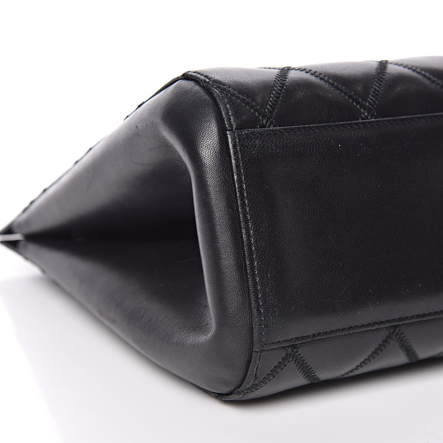 Chanel Lambskin Double Stitch Quilted Tote Black 9 of 13