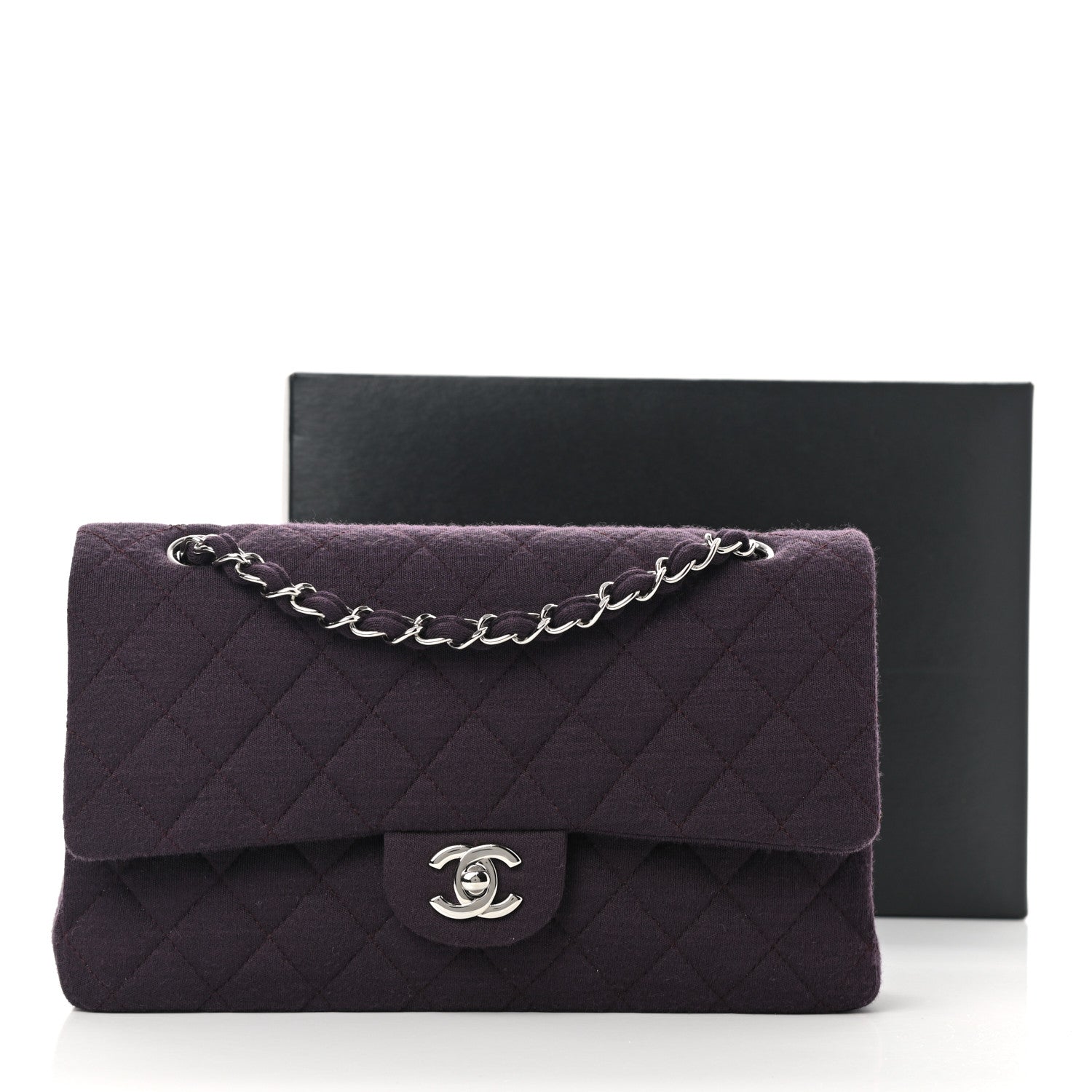 Chanel Jersey Quilted Medium Double Flap Purple 11 of 11