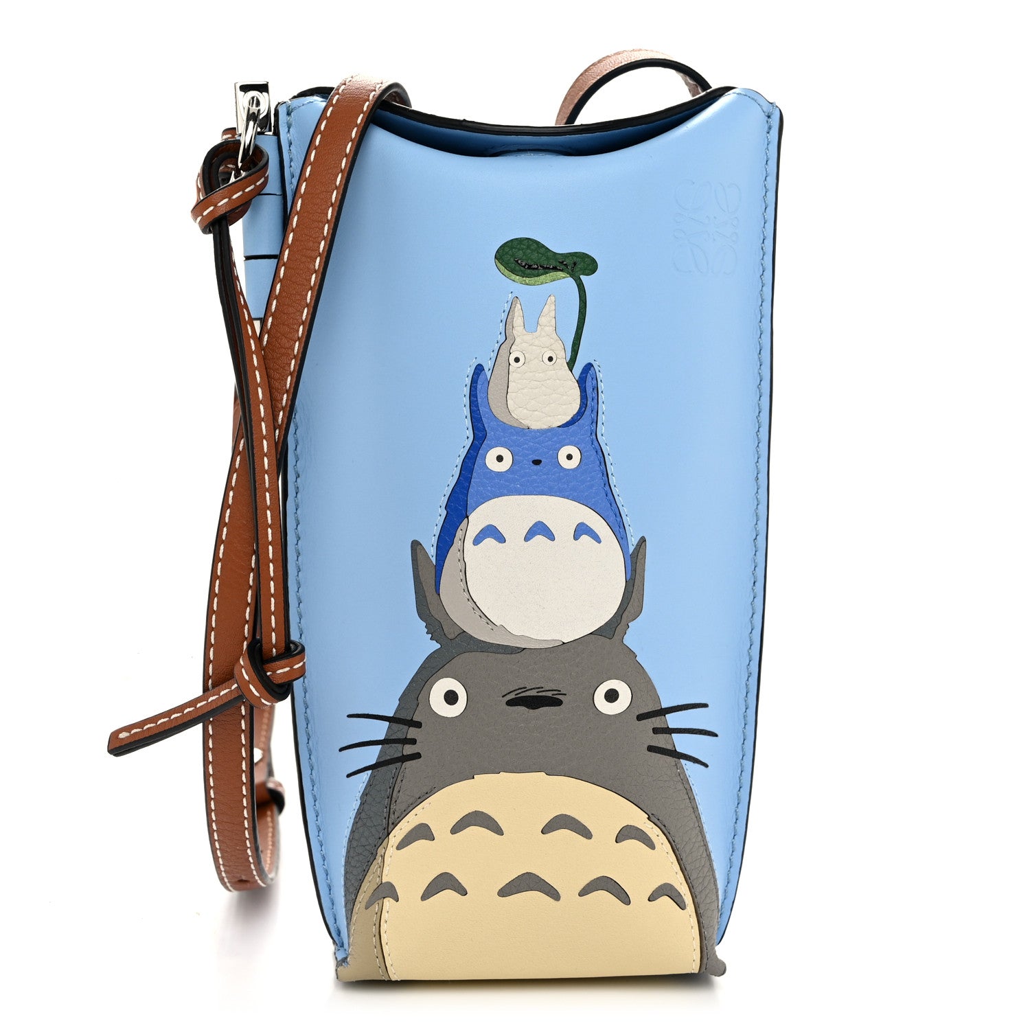 Loewe X MY NEIGHBOR TOTORO Calfskin Gate Pocket Blue Tan Multicolor 1 of 10