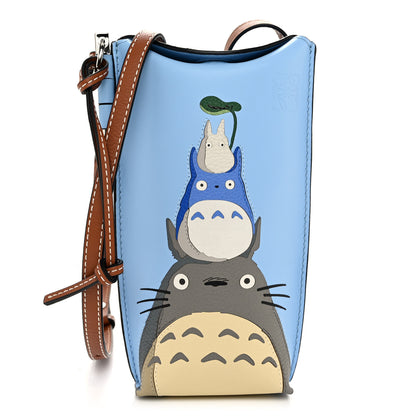 Loewe X MY NEIGHBOR TOTORO Calfskin Gate Pocket Blue Tan Multicolor 1 of 10