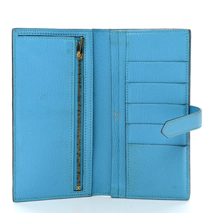 Hermes Chevre Mysore Bearn Gusset Wallet Bleu Azteque 5 of 13