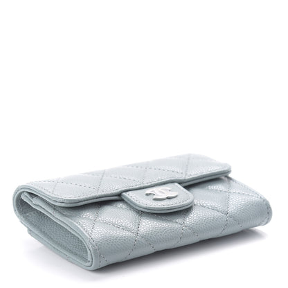 Chanel Caviar Quilted Flap Card Holder Wallet Blue 4 of 12