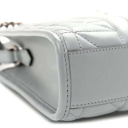 Gucci Calfskin Matelasse Chevron Mini GG Marmont Tote Grey 8 of 9