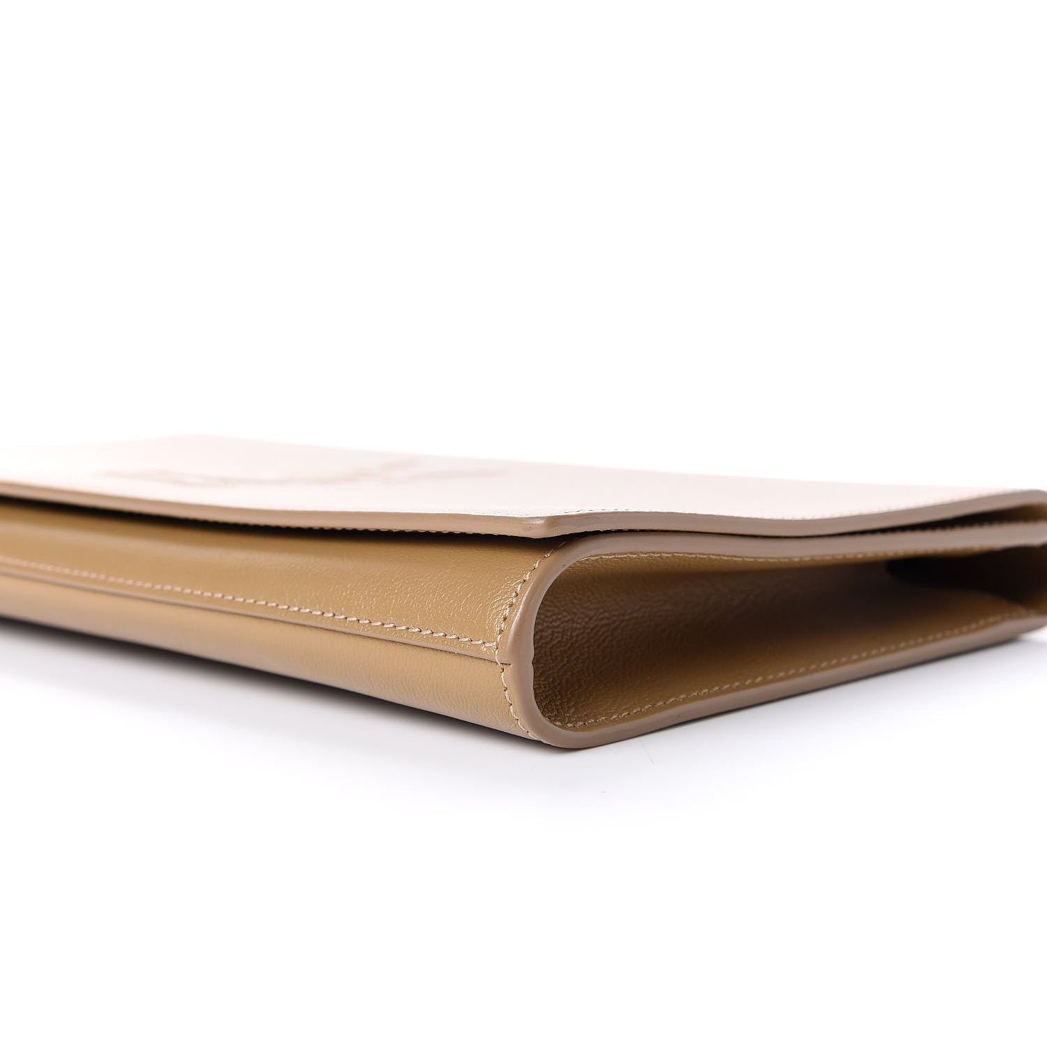Saint Laurent Calfskin Monogram Large Belle De Jour Clutch Beige 9 of 10