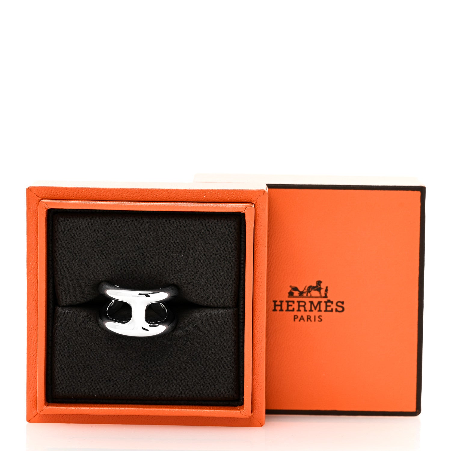 Hermes Sterling Silver PM Osmose Ring 49 5 5 of 5
