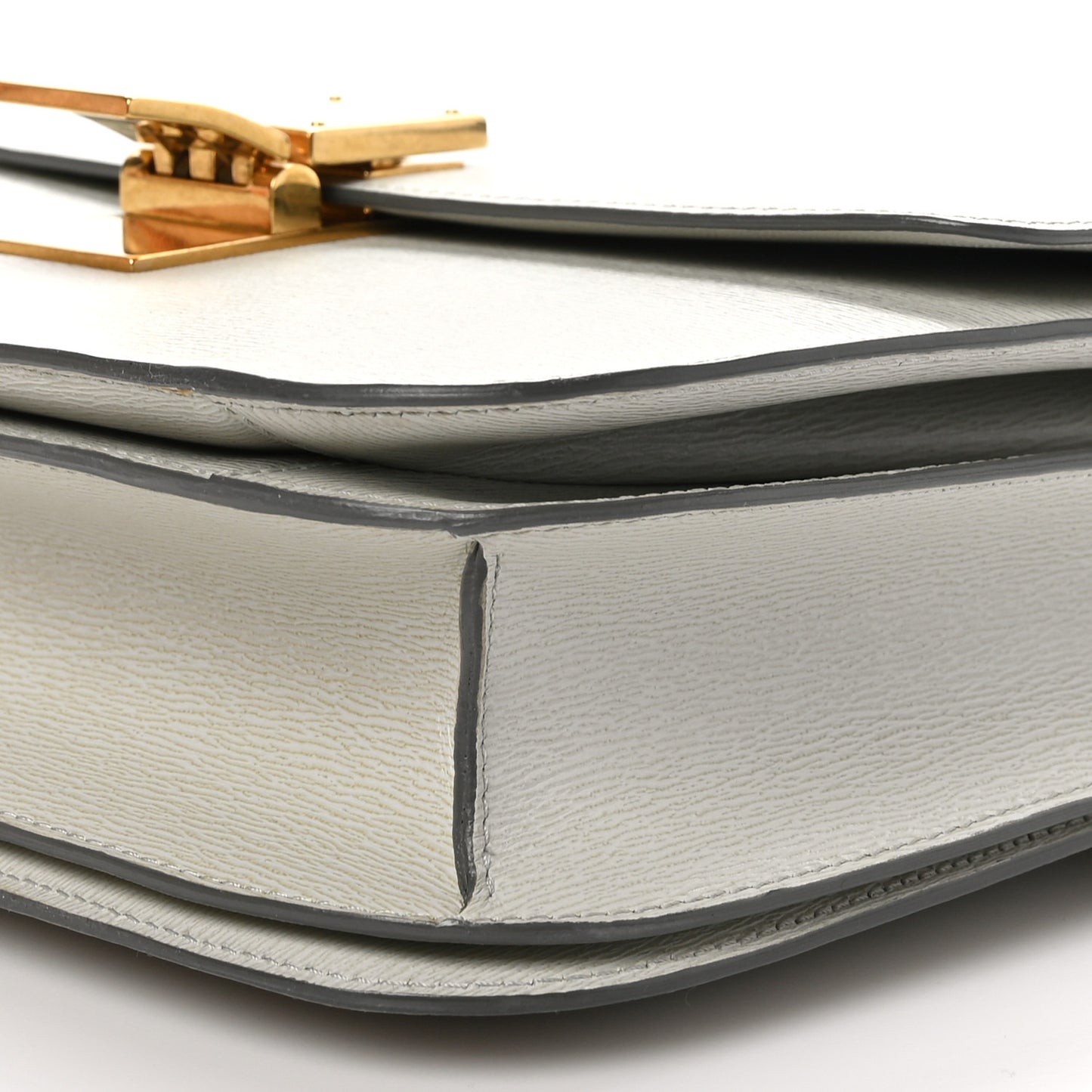 Liege Calfskin Medium Classic Box Flap Bag Pale Grey
