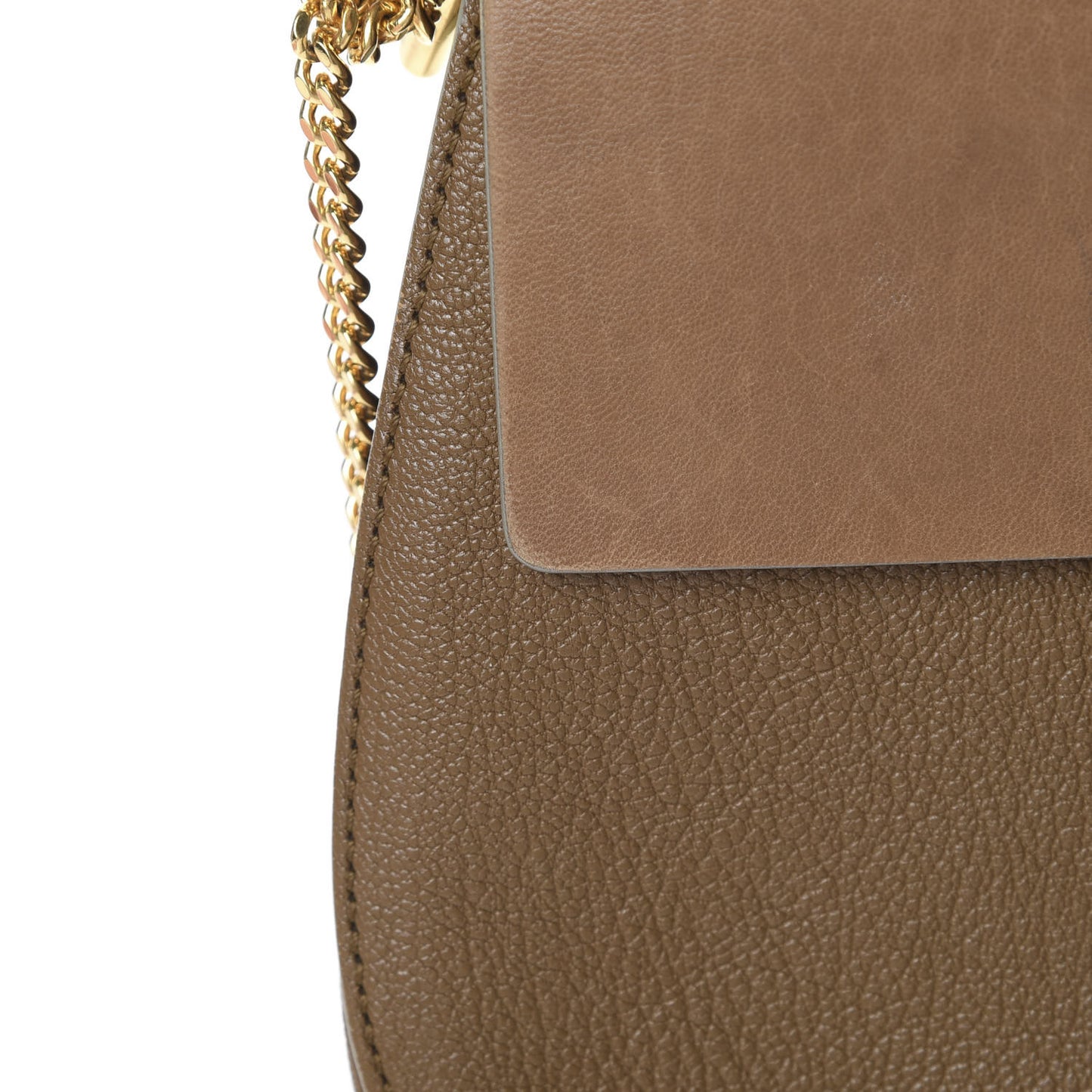 Grained Lambskin Drew Shoulder Bag Woody Khaki