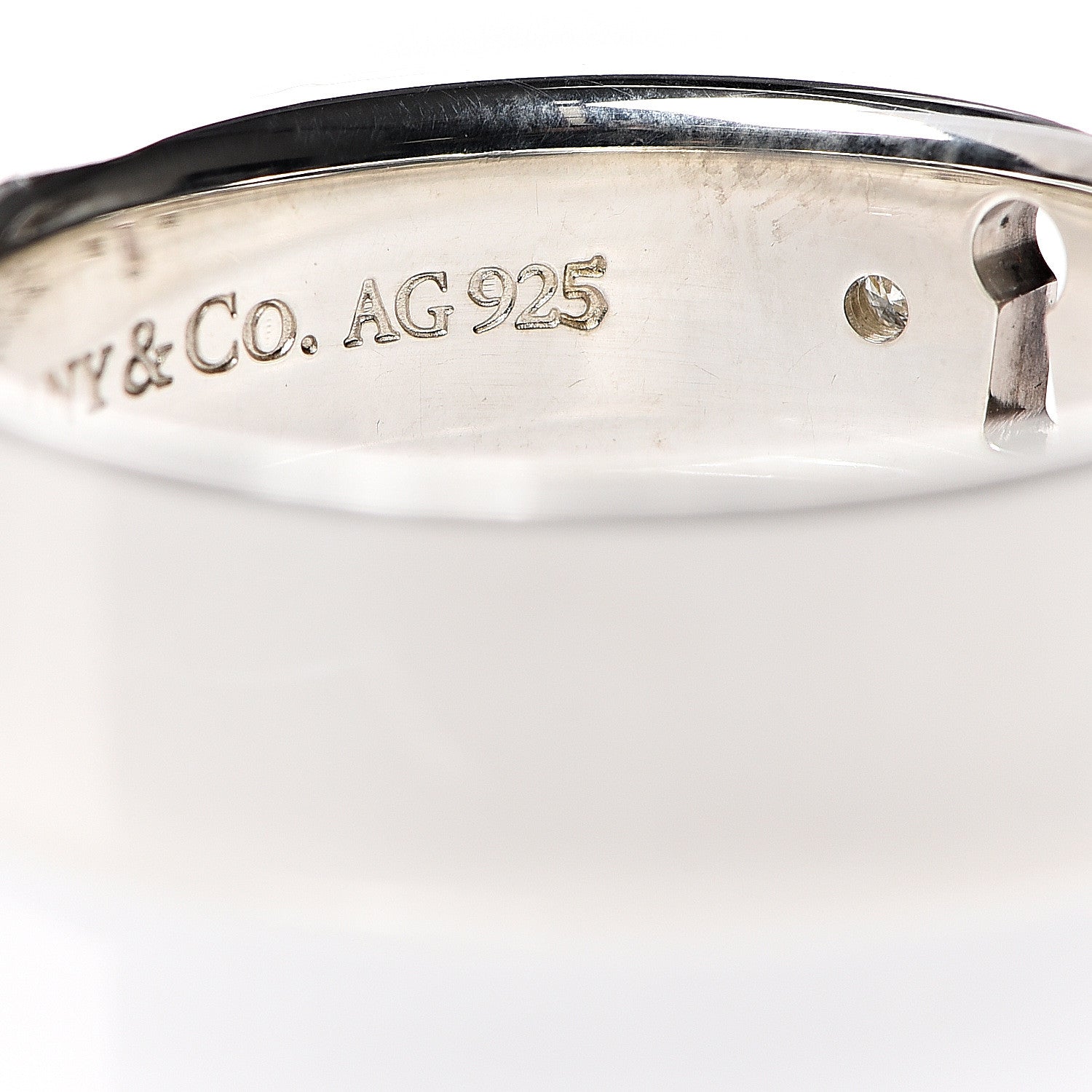 Tiffany Sterling Silver Diamond Locks Ring 56 7.5 4 of 6