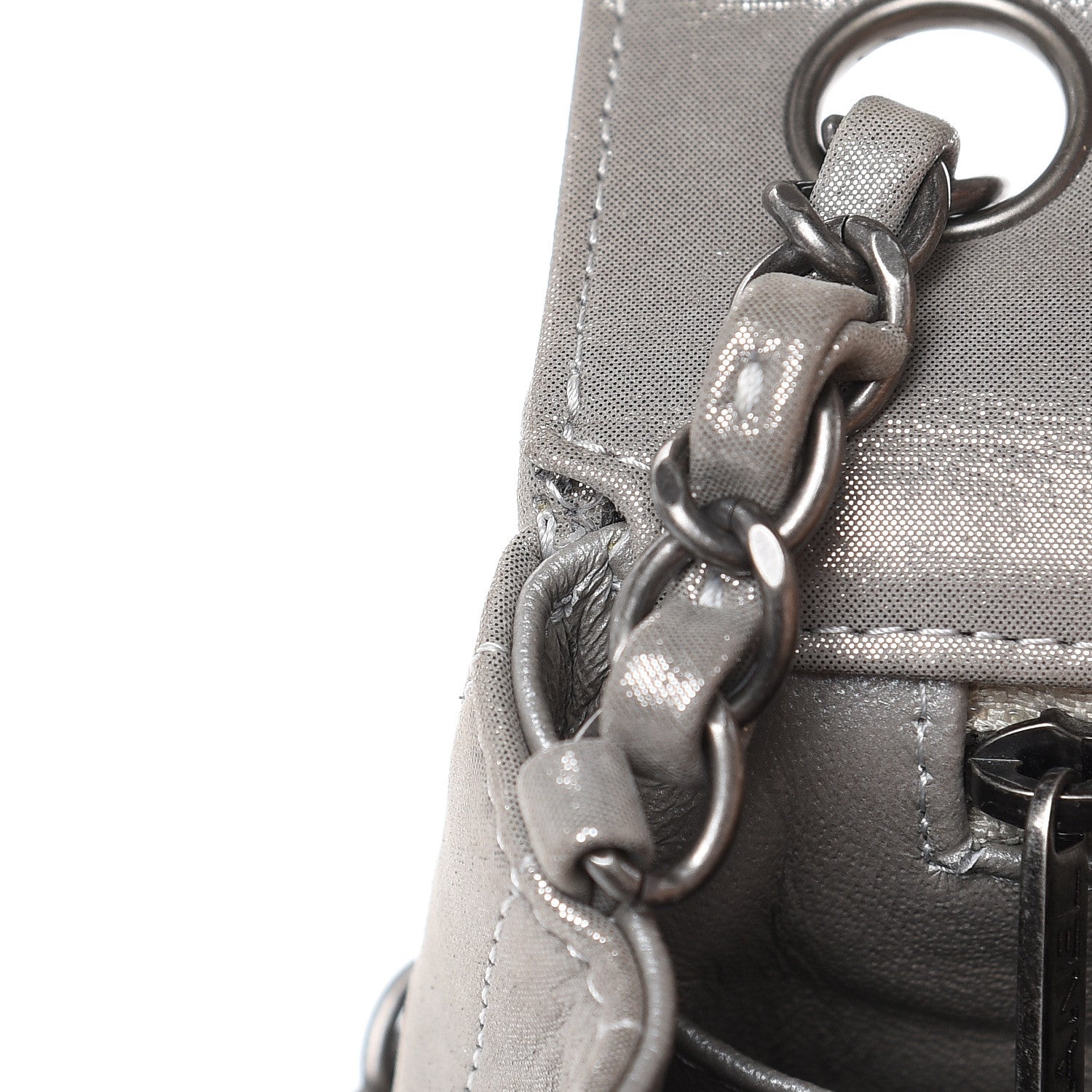 Chanel Iridescent Calfskin Chevron Quilted Mini Square Flap Silver 11 of 11