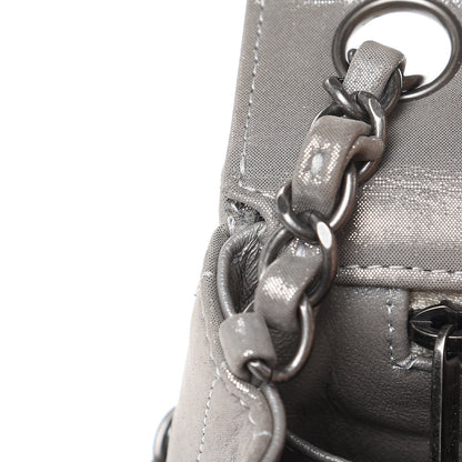 Chanel Iridescent Calfskin Chevron Quilted Mini Square Flap Silver 11 of 11