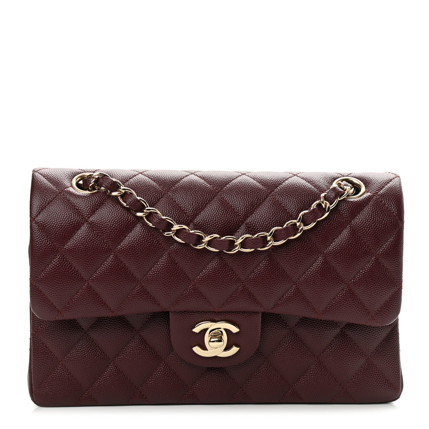 Chanel Caviar Quilted Small Double Flap Burgundy 1 of 10