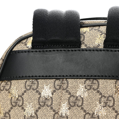 Gucci GG Supreme Monogram Bees Print Small Day Backpack Beige Oro Black 13 of 16