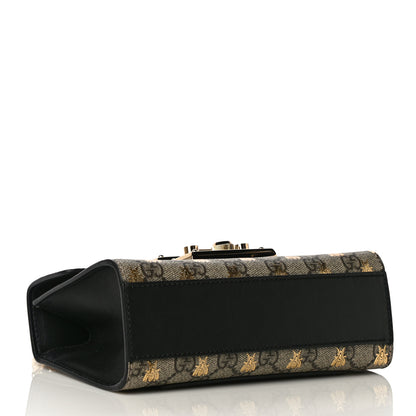 Gucci GG Supreme Monogram Bees Small Padlock Shoulder Bag Black 4 of 11