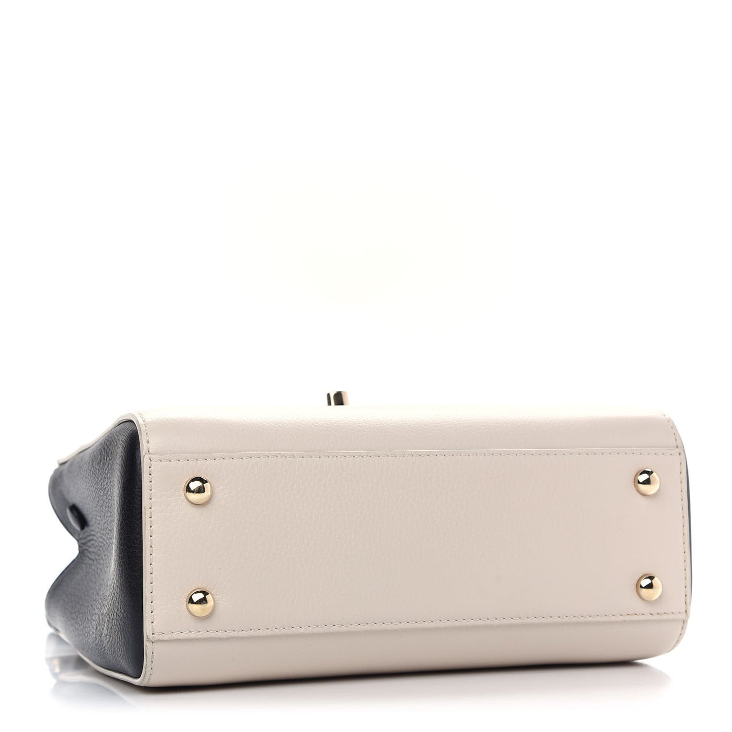 Grained Calfskin Mini Bi-Color Neo Executive Shopper Tote Beige Black