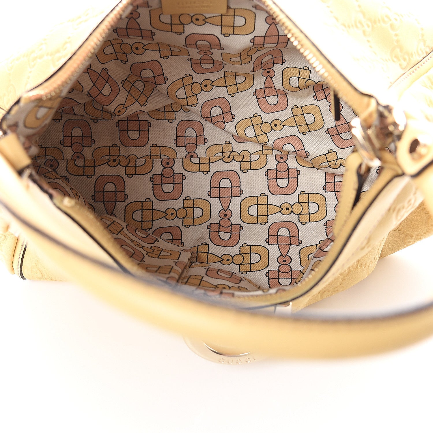 Gucci Guccissima Small D Gold Ring Shoulder Bag Yellow 4 of 8