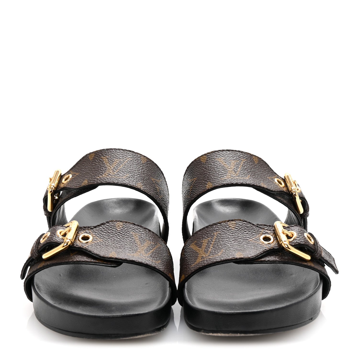 Louis Vuitton Monogram Bom Dia Mule Sandals 36.5 Black 3 of 10