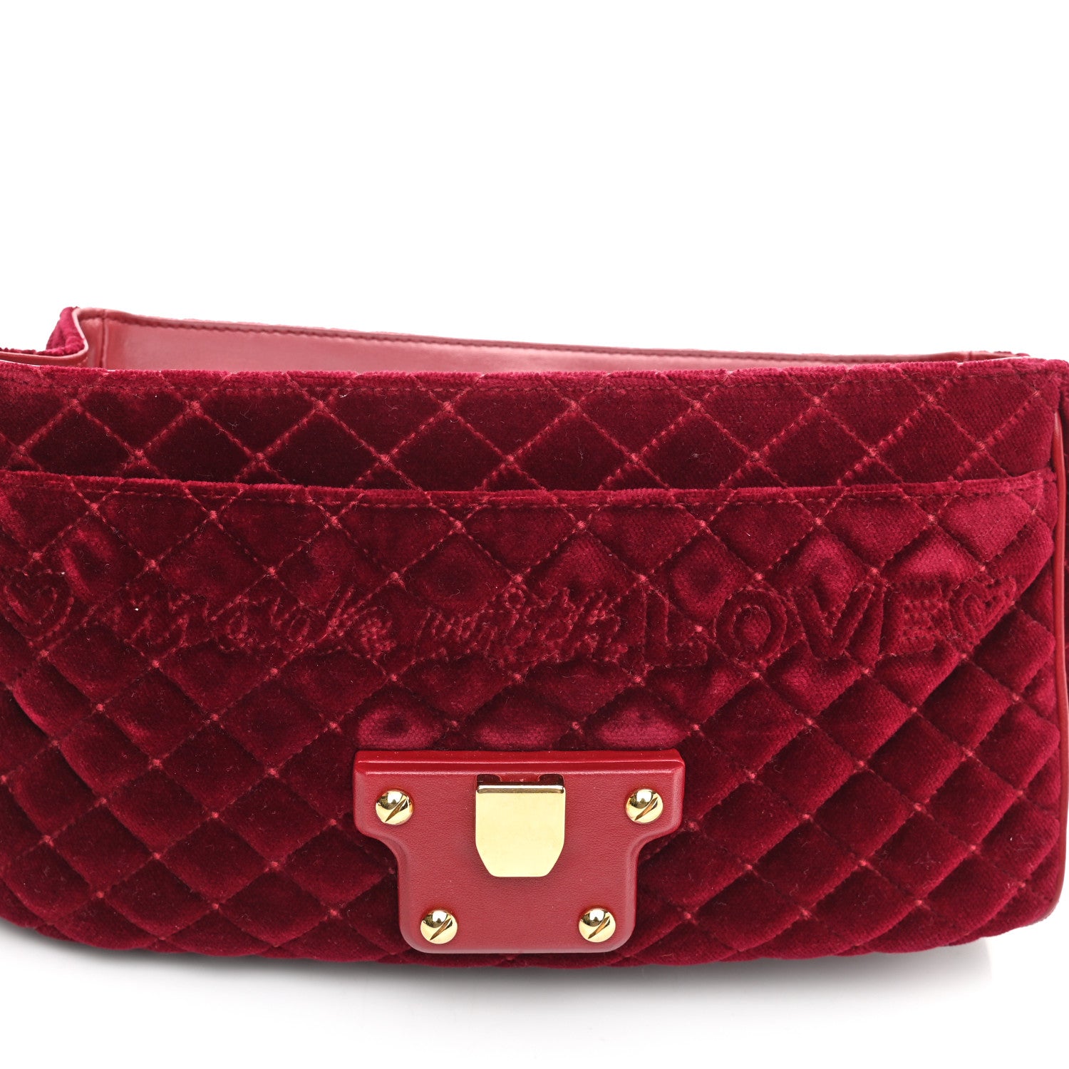 Dolce & Gabbana Velvet Watersnake Embellished Lucia Shoulder Bag Dark Purple 7 of 10