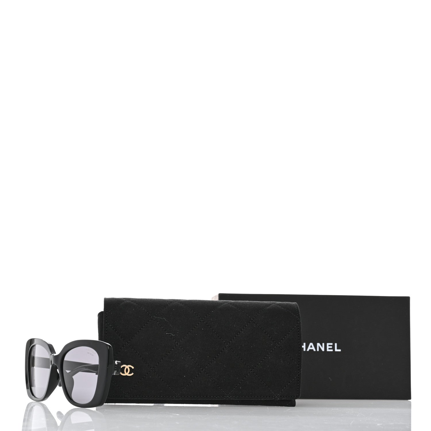 Chanel Acetate Strass Polarized Square Sunglasses 5422-B Black 8 of 8