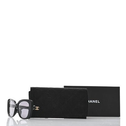 Chanel Acetate Strass Polarized Square Sunglasses 5422-B Black 8 of 8