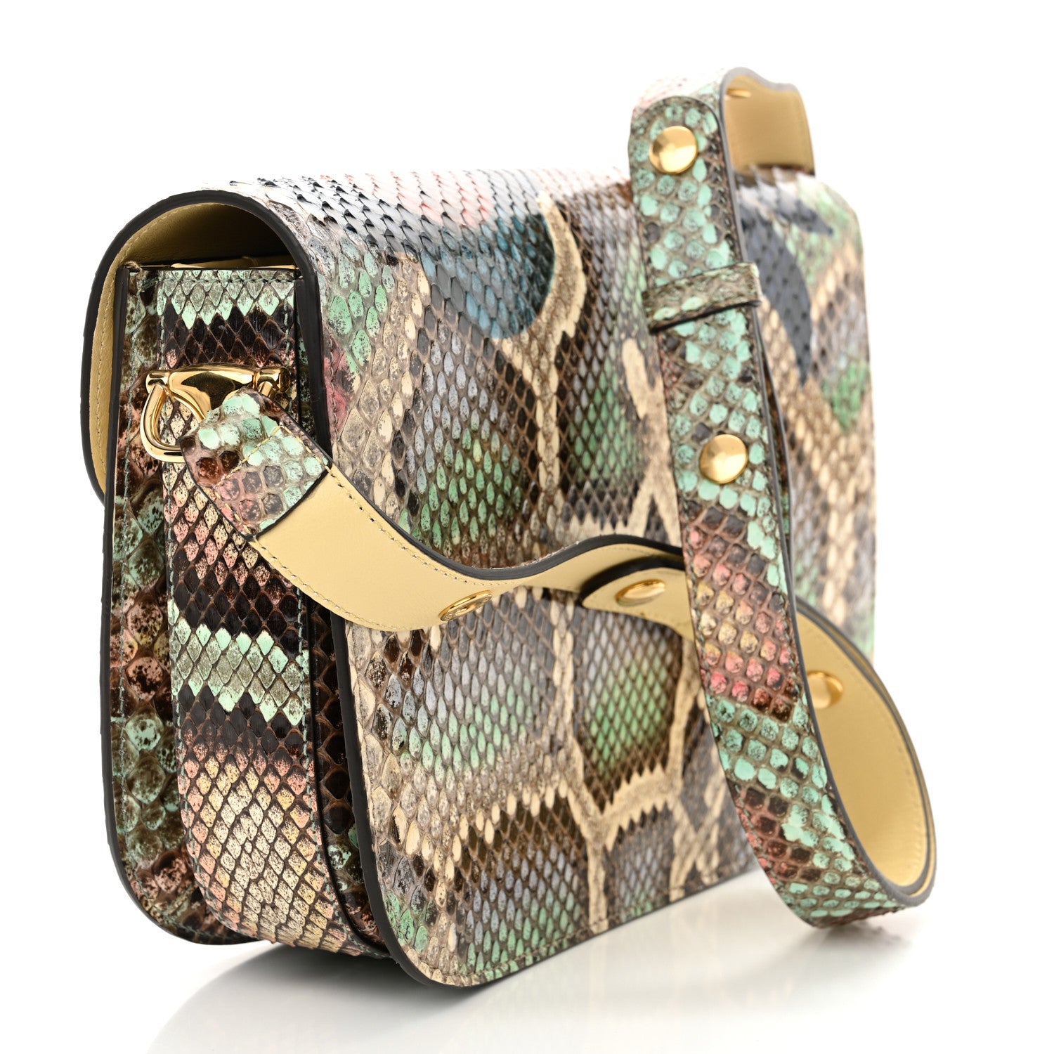 Gucci Snakeskin Horsebit 1955 Shoulder Bag Multicolor 3 of 14