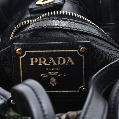 Prada Nylon Python Print Large Bow Bag Verde 6 of 12
