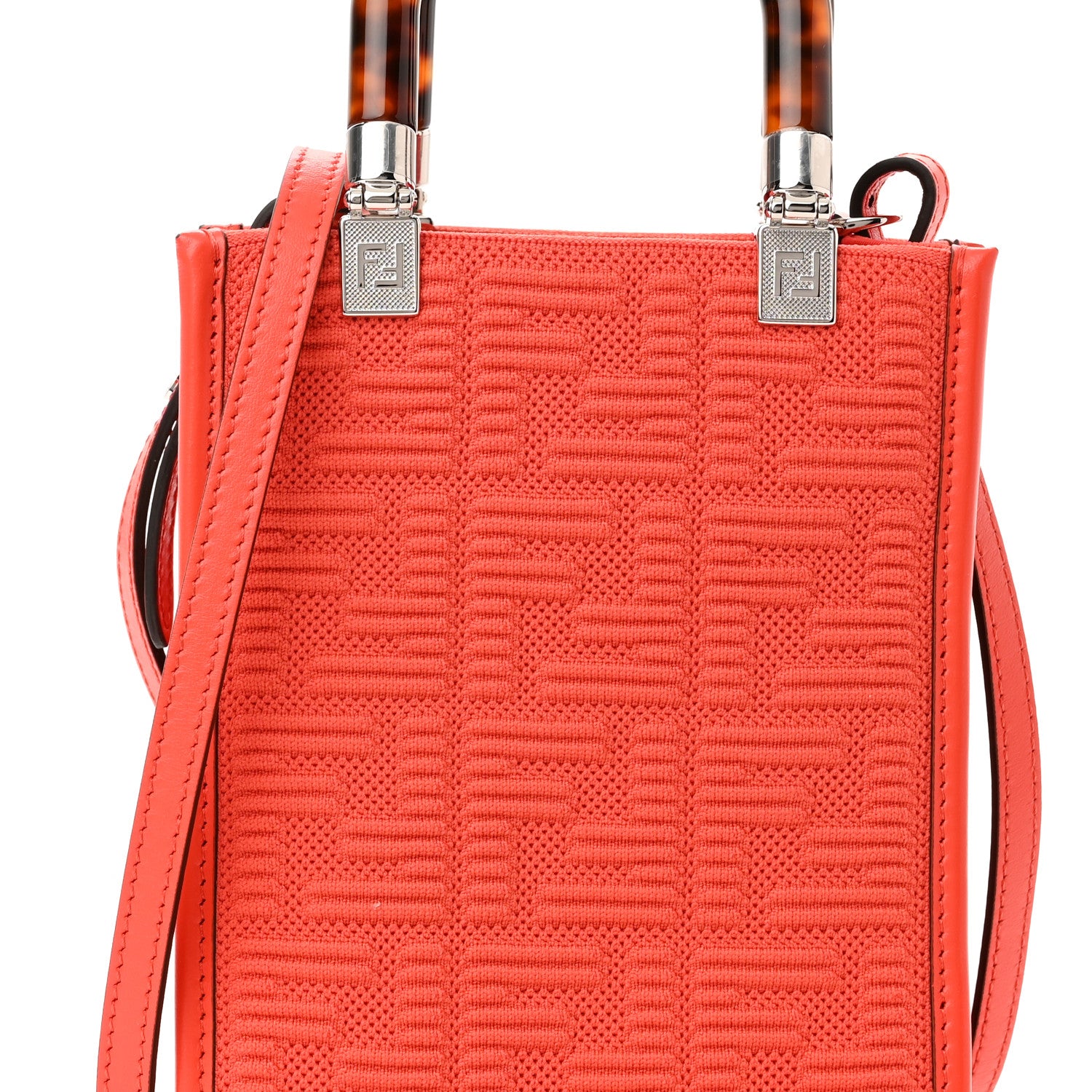 Fendi Technical Fabric Vitello Ceylon Plexiglass FF Mini Fendi Sunshine Shopper Tote Tulipano 8 of 10