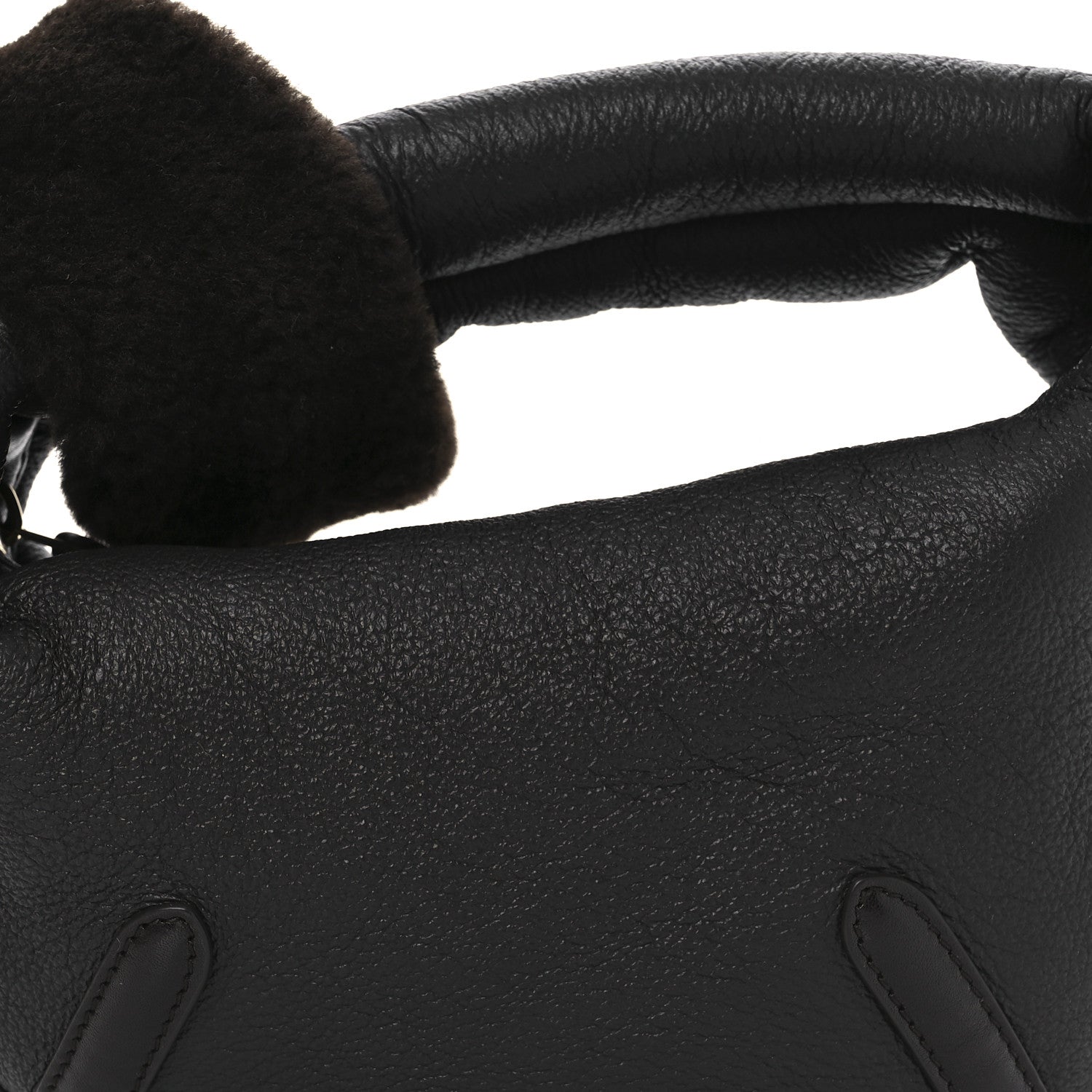 Bottega Veneta Calfskin Shearling Aviator Mini Jodie Dark Brown Fondant 8 of 10