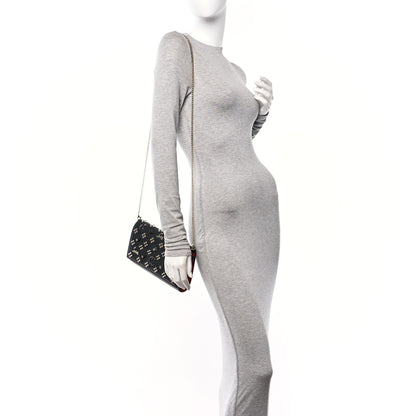 Christian Louboutin Grained Calfskin Spikes Loubinthesky Paloma Wallet On Chain Black Multimetal 2 of 9