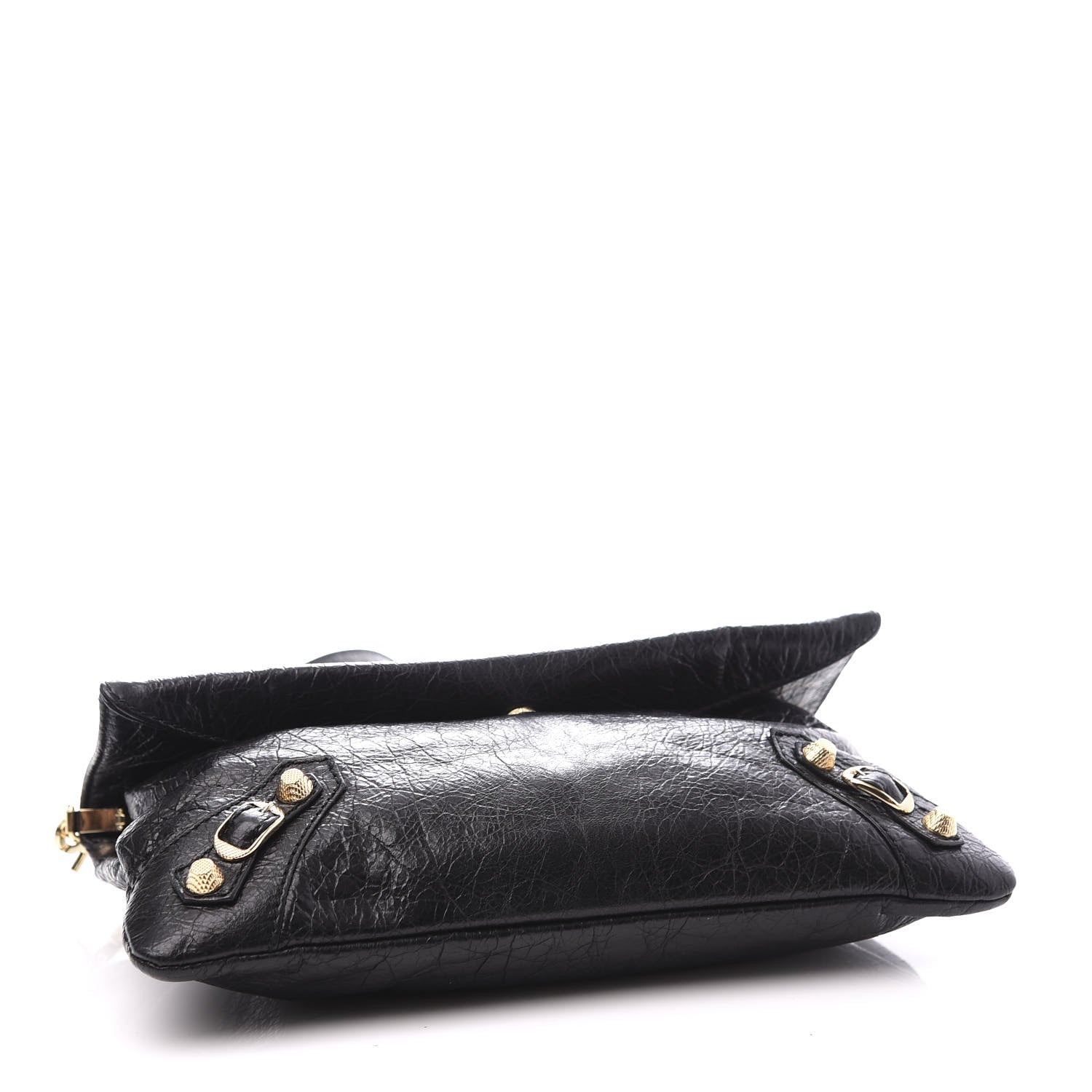 Balenciaga Agneau Giant 12 Gold Hardware Envelope Strap Clutch Black 4 of 10